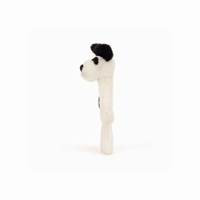 Jellycat Bashful Black & Cream Cachorro Ring Ratatle | BINY-86751